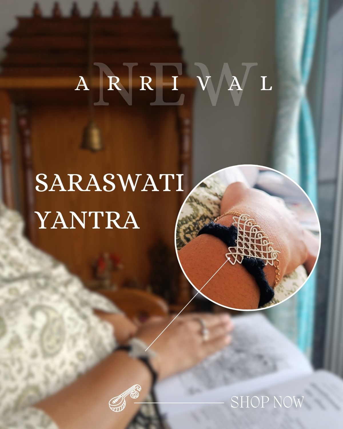 Silver Saraswati Bracelet for All Especially for Pregnant Couples & Parents